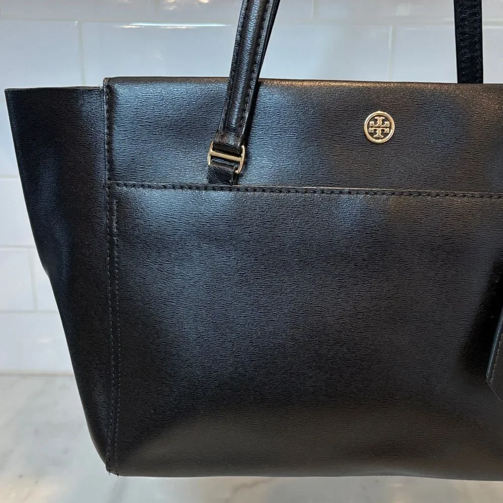 Tory Burch Bag Purse Handbag Parker Saffiano Leather Structured Tote Shoulder